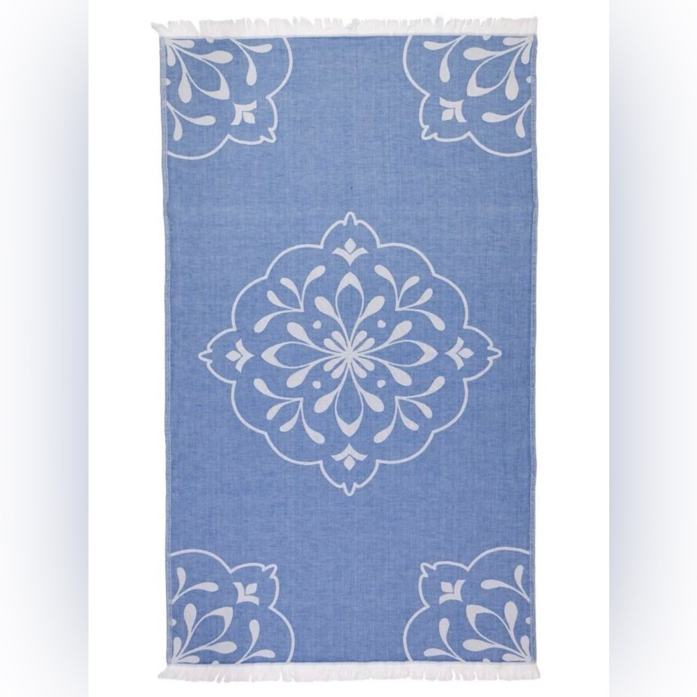 Sahra Pestamal Turkish cotton towel blue